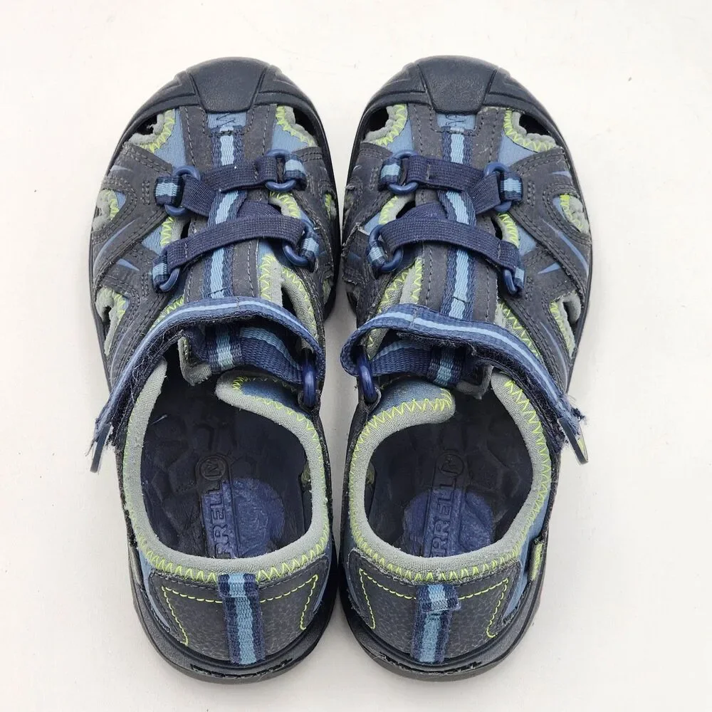 Merrell Kids Hydro Sport Water Sandals Navy Blue Green Little Kid's Size 1